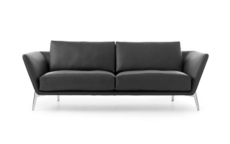 Leolux Rego Einzelsofa Leder schwarz Füsse Aluminium poliert Wohndesign Maierhofer