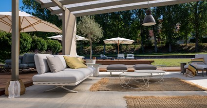 Rolf Benz YOKO Outdoor Sofa Gestell Bianco