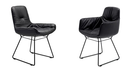 Freifrau Leya Armchair Leder Sahara Low and High