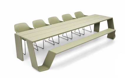 Extremis Hopper Combo Picknicktisch Aluminium grün Wohndesign Maierhofer