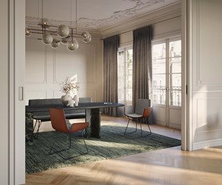 Freifrau Amelie Coco Living Armchair High Stoff-Leder Wohndesign Maierhofer