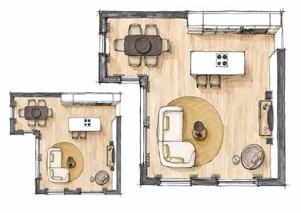 Innenarchitektur Grundriss Illustration (c) Wohndesign Maierhofer