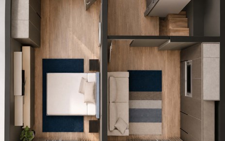 Innenarchitektur Raumplanung 3D Visual Schlafzimmer Grundriss (c) Wohndesign Maierhofer
